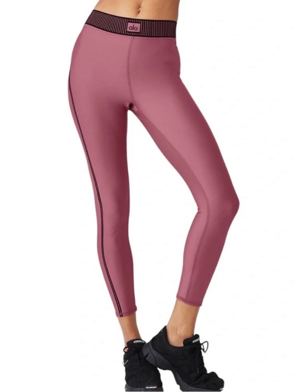 Alo Yoga Airlift High-Waist 7/8 Line Up Legging Mars Clay Pink Small
